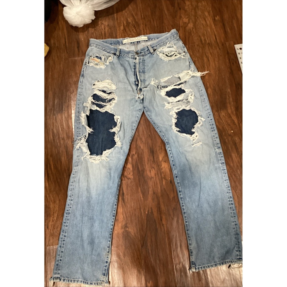 Diesel Basic Jeans Mens 36 Italy Straight Leg Distressed
